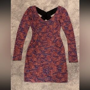 BCBG Pink Bodycon Long Sleeve Dress
